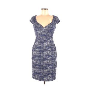Adrianna Papell Navy and White Sheath Dress